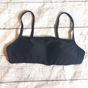 J. Crew Black Square Neck Bikini Top Swim Size Small